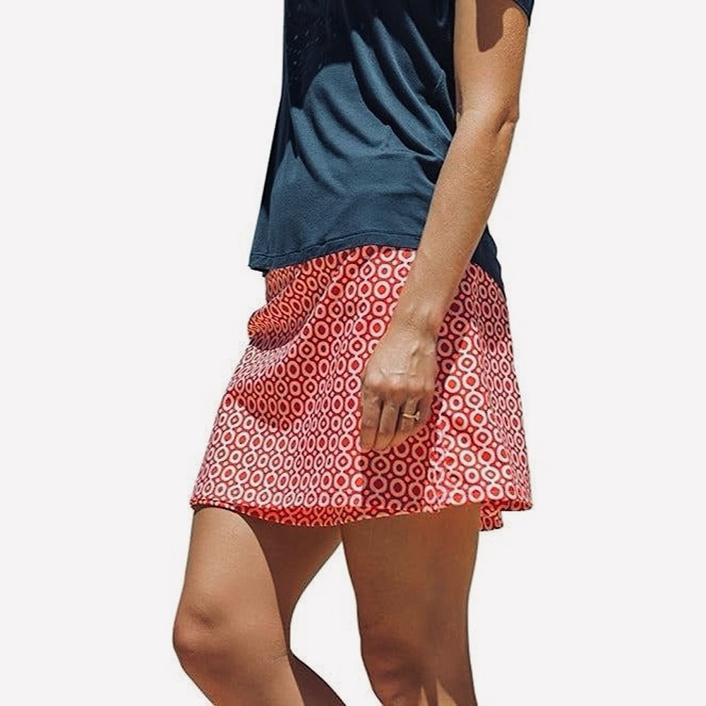 RipSkirt Hawaii Orange Print Wrap Skirt